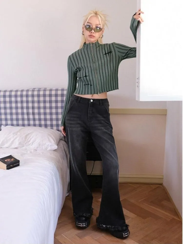 Retro design bootcut jeans【s0000003399】