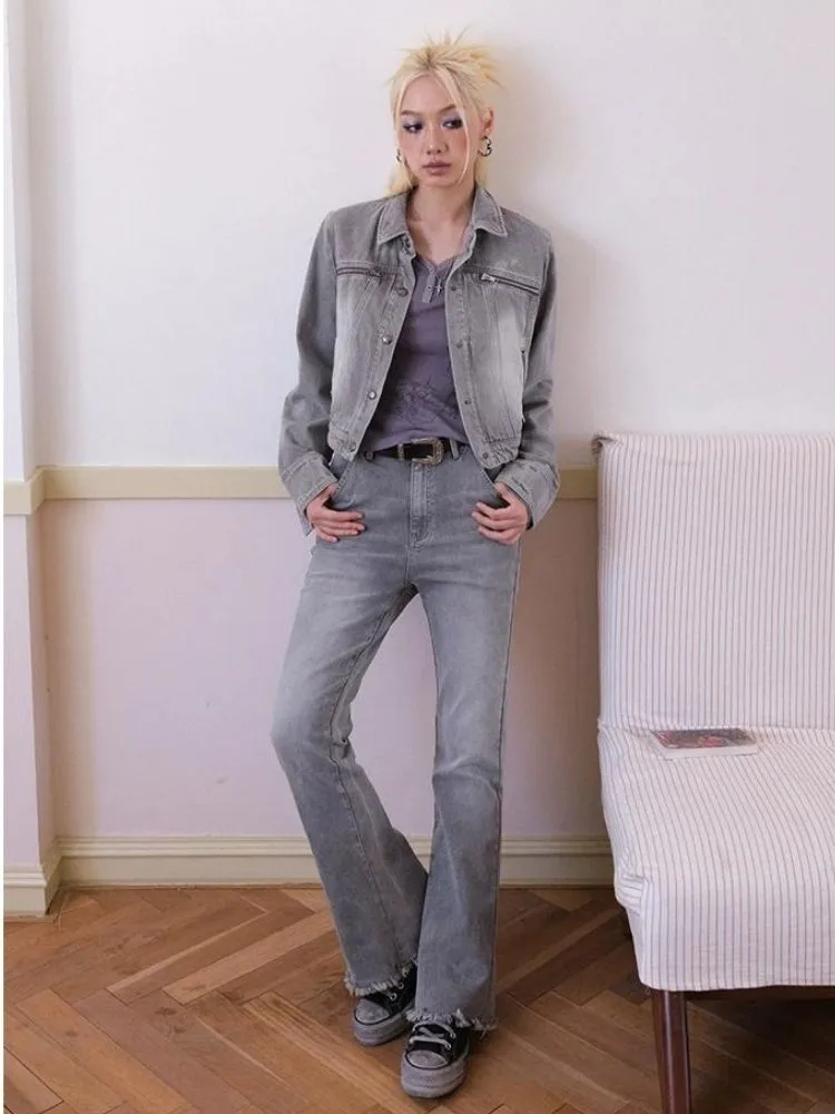 Retro design bootcut jeans【s0000003399】
