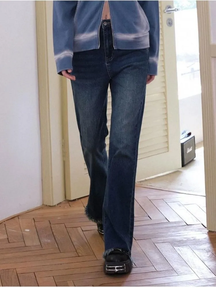 Retro design bootcut jeans【s0000003399】