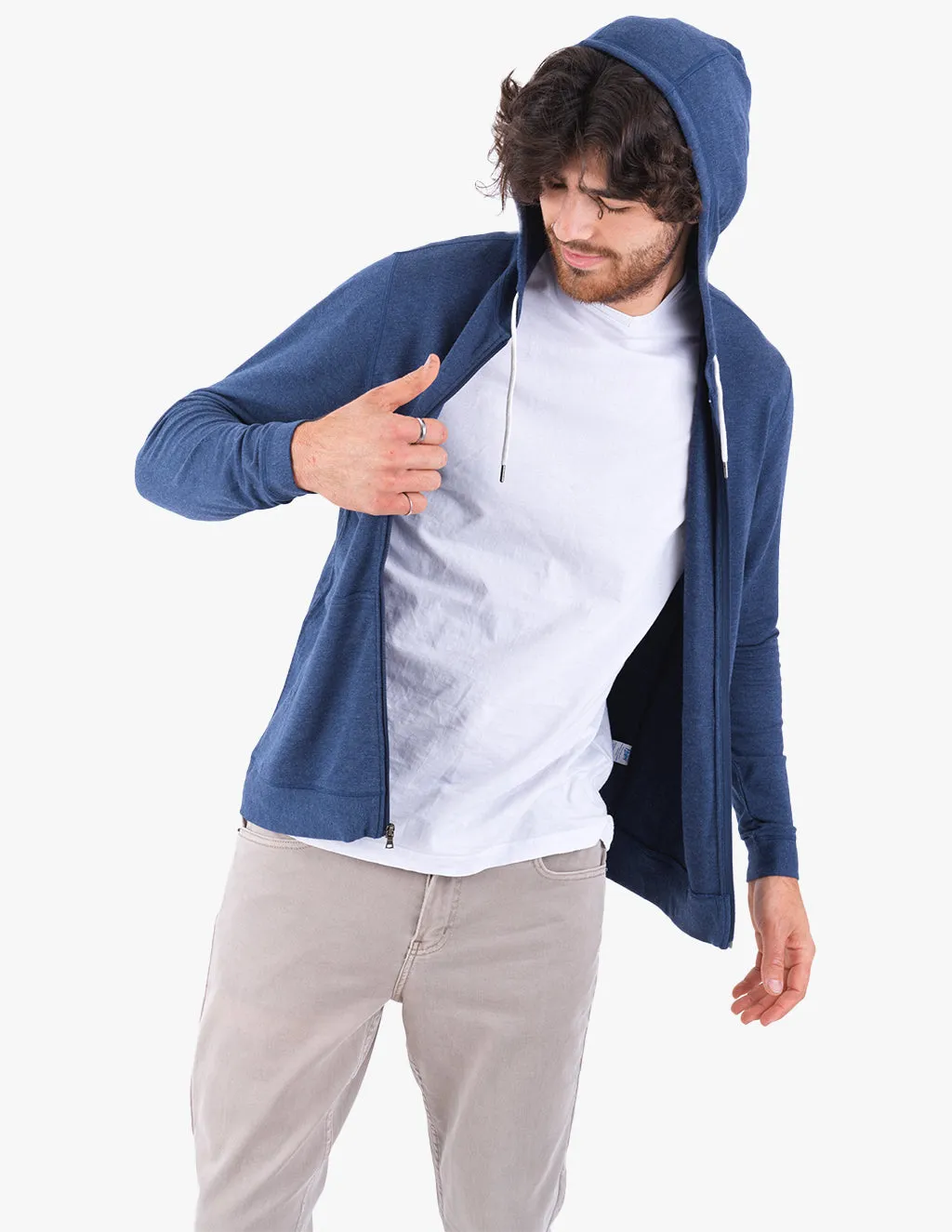 STONE CASHMERE ZIP UP