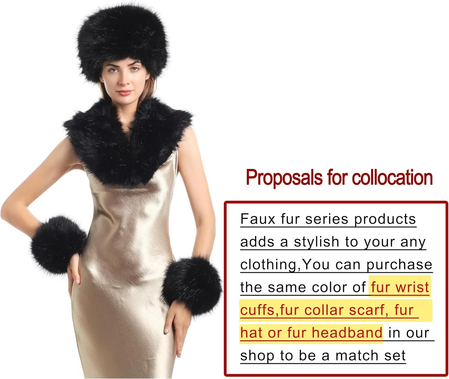 sy soul young Women's Faux Fur Wrist Cuffs Winter Fox Furry Wristbands Fluffy Fur Cuff Bracelet Arm Warmer Accessories