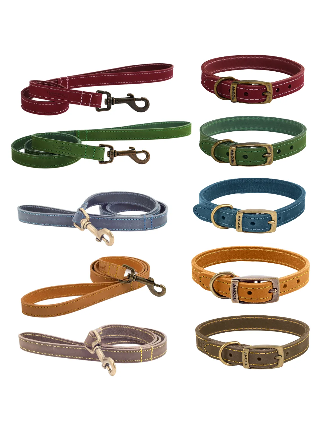 Timberwolf Leather Collar - Mustard | By Ancol