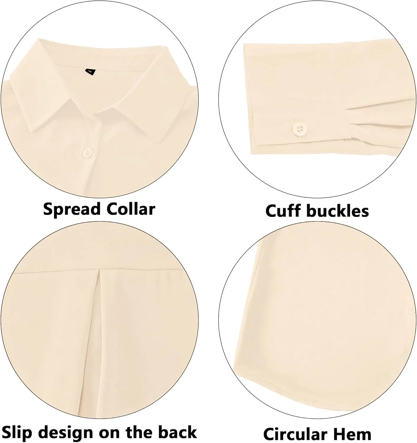 Women's Button Down Shirt Classic Long Sleeve Collared Tops Work Office Chiffon Blouse