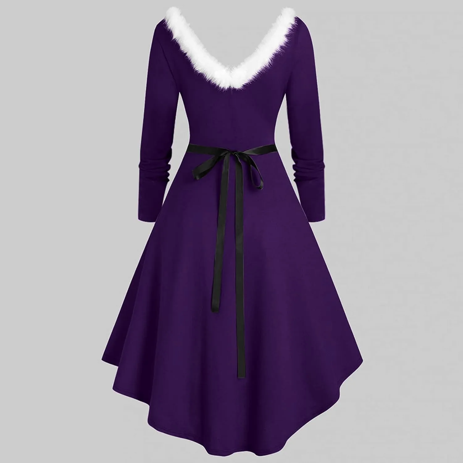 Womens Christmas Dress Vintage 1950s Dresses Long Sleeve Swing Party Dresses Xmas Cocktail Dress Party Holiday Dress