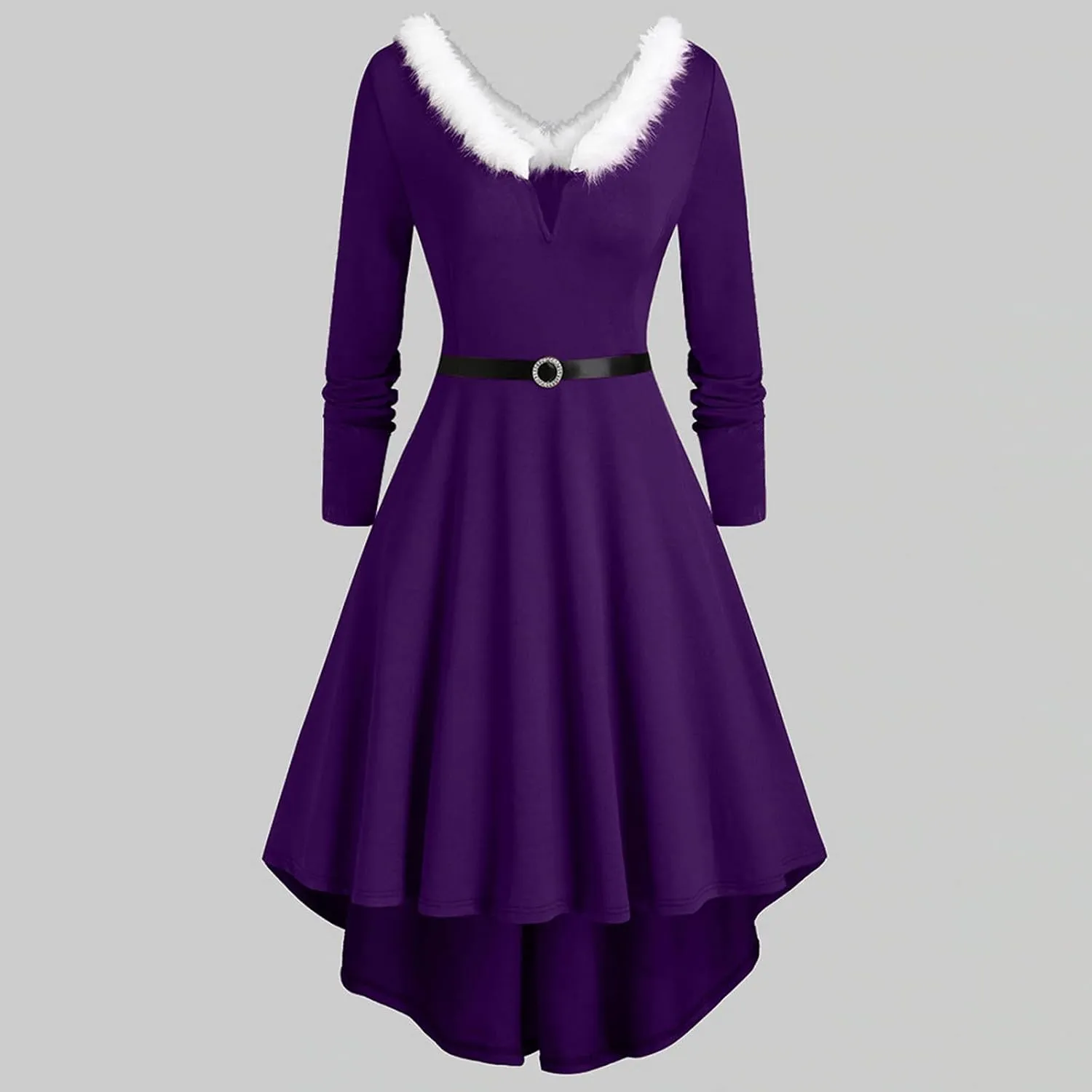 Womens Christmas Dress Vintage 1950s Dresses Long Sleeve Swing Party Dresses Xmas Cocktail Dress Party Holiday Dress