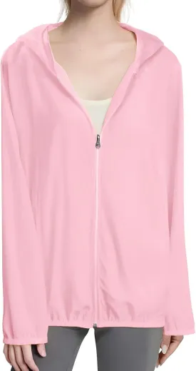 Womens UPF 50  Sun Protection Hoodie Jackets 2025 Light Weight Long Sleeve Shirts Hiking Outdoor Full Zip Tops